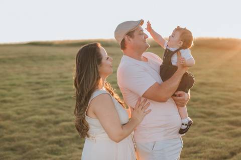 Ensaio em família no campo'