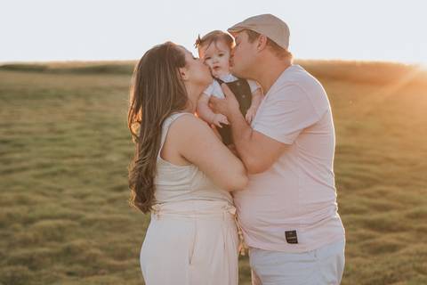 Ensaio em família no campo'