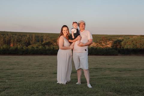 Ensaio em família no campo'