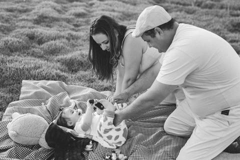 Ensaio em família no campo'