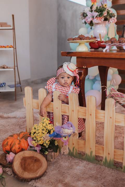 Aniversário infantil com tema de festa junina'