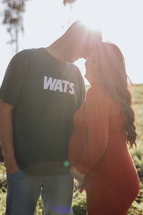 Ensaio de gestante no campo '