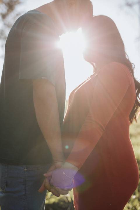 Ensaio de gestante no campo '