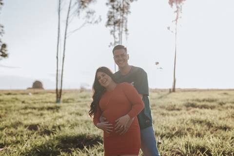 Ensaio de gestante no campo '