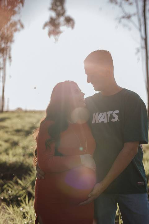 Ensaio de gestante no campo '