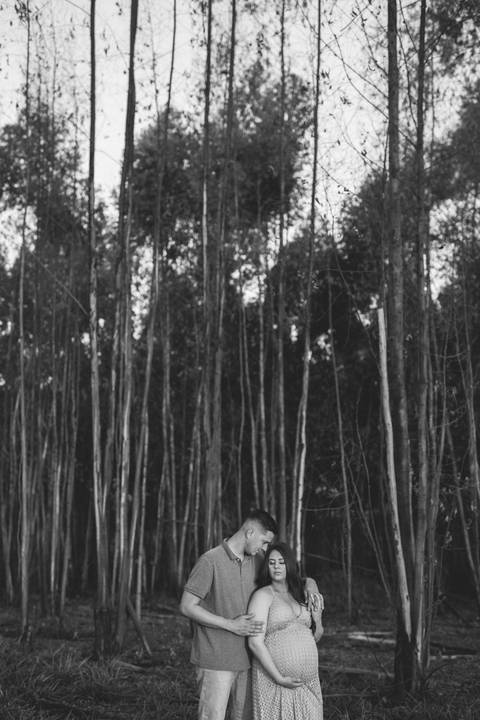 Ensaio de gestante no campo '