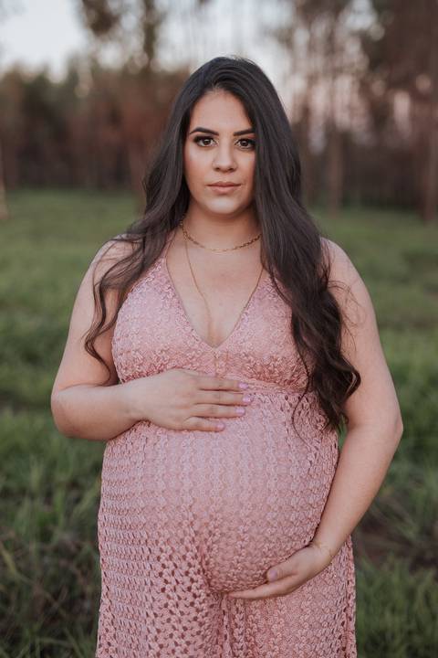 Ensaio de gestante no campo '