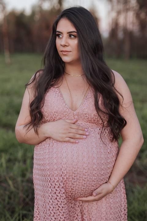 Ensaio de gestante no campo '