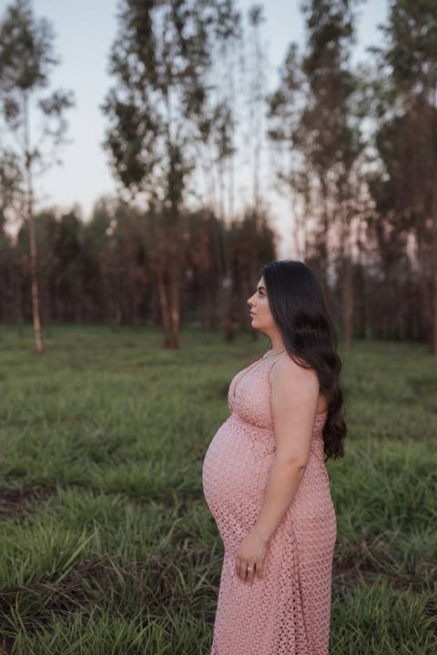 Ensaio de gestante no campo '