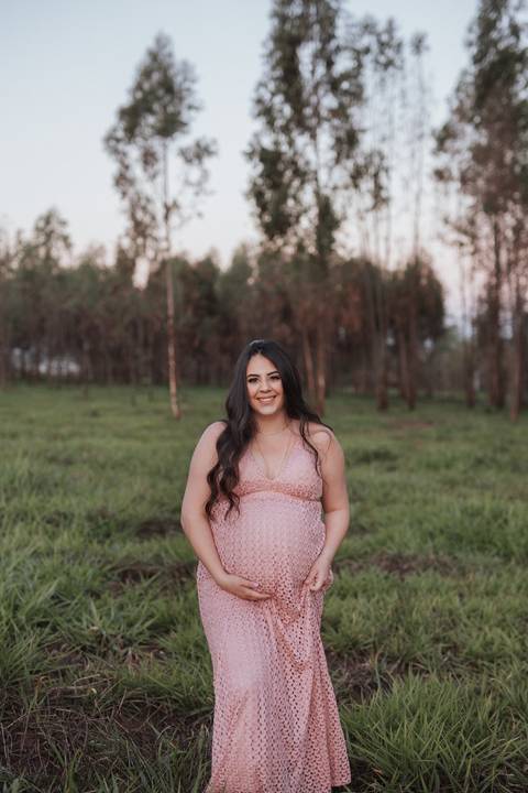 Ensaio de gestante no campo '