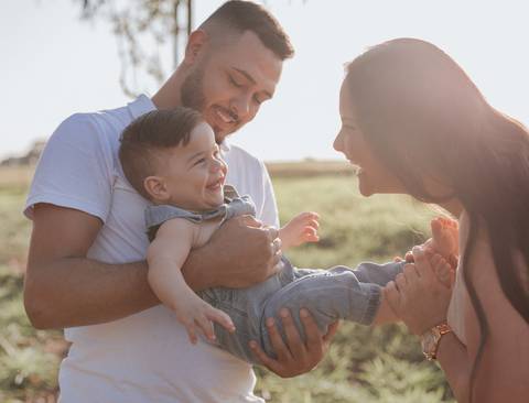 Ensaio em família no campo'
