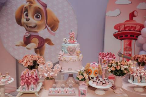 Aniversário infantil com tema da patrulha canina'