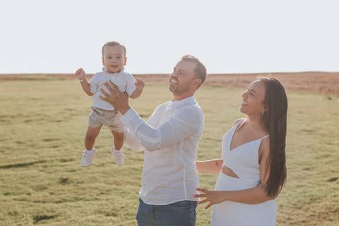 Ensaio em família no campo'