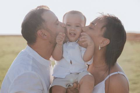 Ensaio em família no campo'