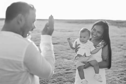 Ensaio em família no campo'