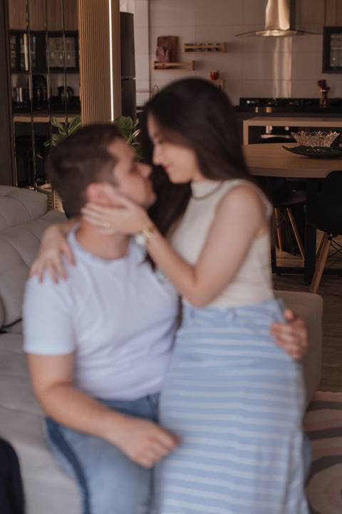 Ensaio de casal em casa'