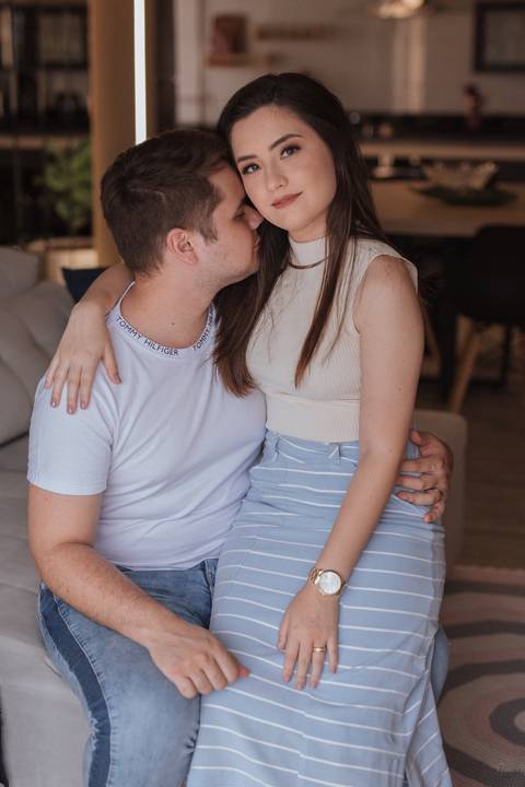 Ensaio de casal em casa'