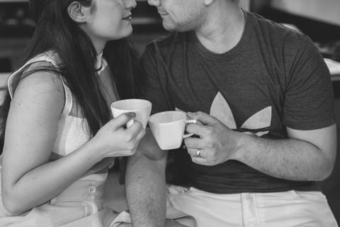 Ensaio de casal em casa'