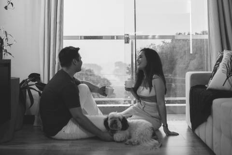 Ensaio de casal em casa'