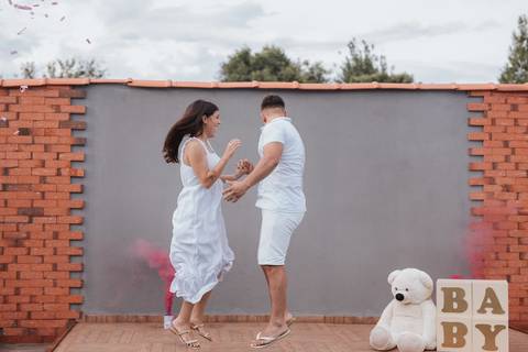 Inspiração de Chá revelação com fumaça '