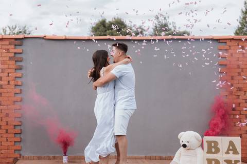 Inspiração de Chá revelação com fumaça '