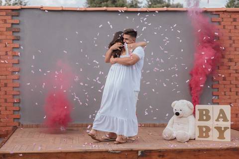 Inspiração de Chá revelação com fumaça '