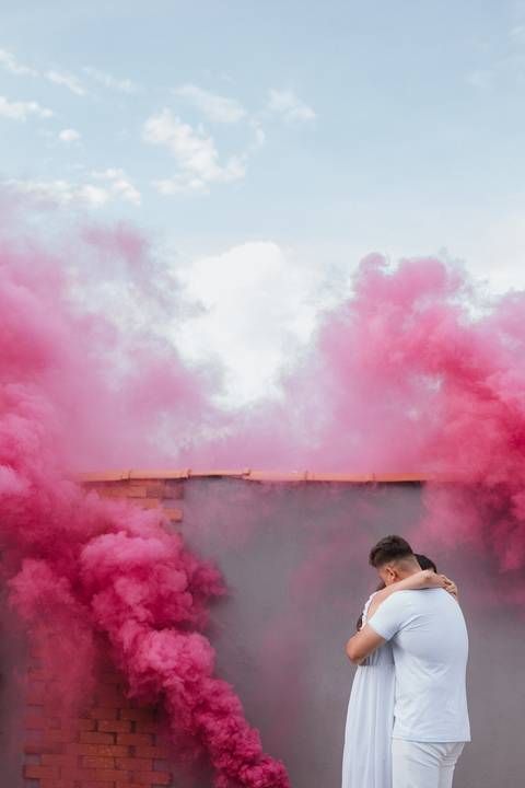 Inspiração de Chá revelação com fumaça '