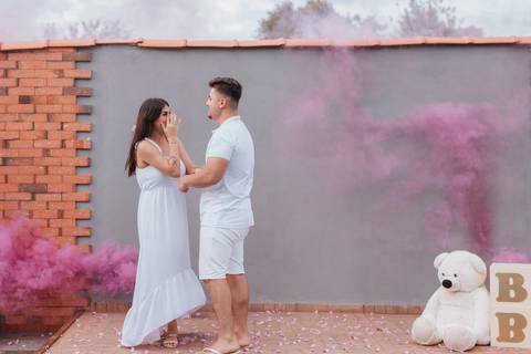 Inspiração de Chá revelação com fumaça '