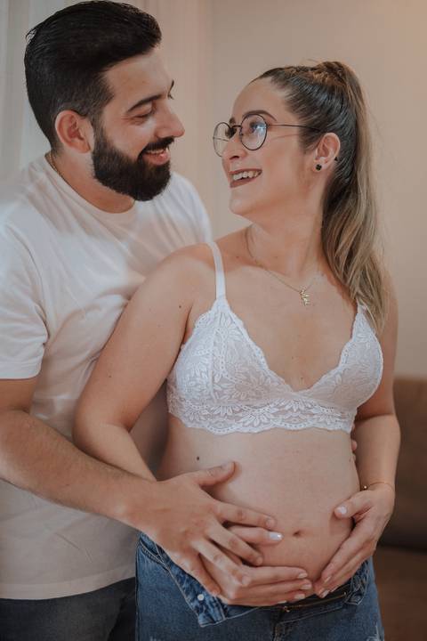 Ensaio de gestante em casa'