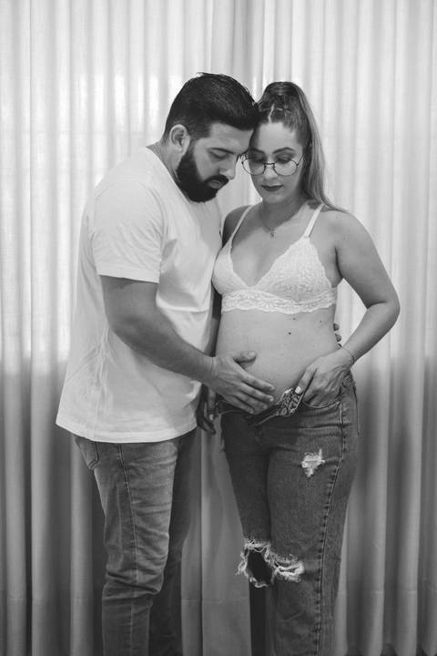 Ensaio de gestante em casa'