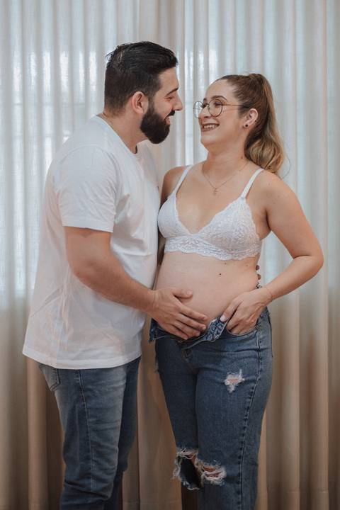 Ensaio de gestante em casa'