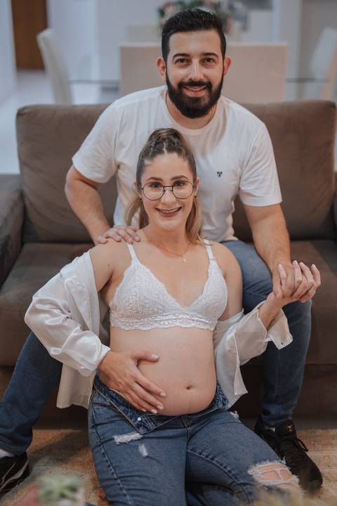 Ensaio de gestante em casa'