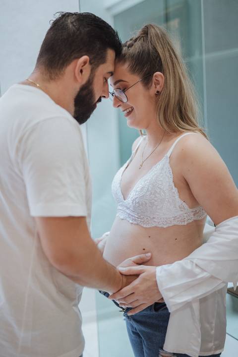 Ensaio de gestante em casa'