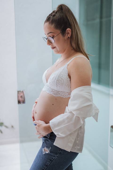 Ensaio de gestante em casa'