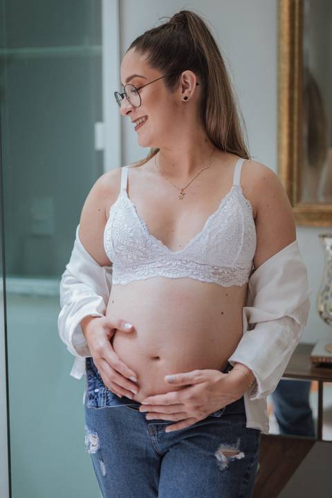 Ensaio de gestante em casa'