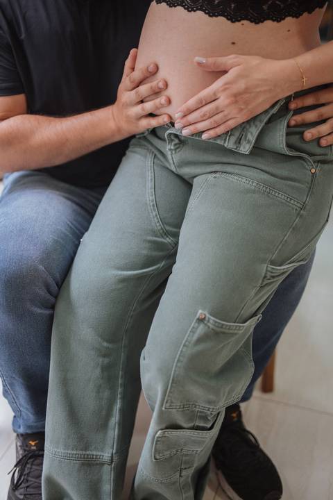 Ensaio de gestante em casa'