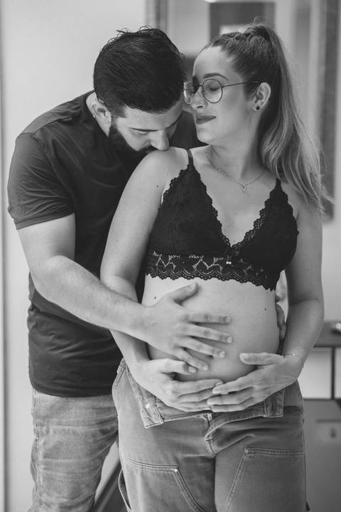 Ensaio de gestante em casa'