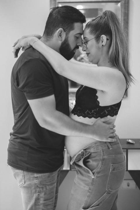 Ensaio de gestante em casa'