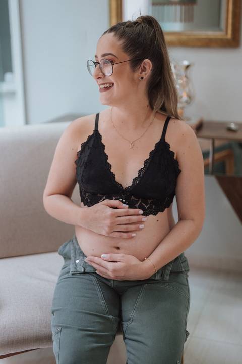 Ensaio de gestante em casa'