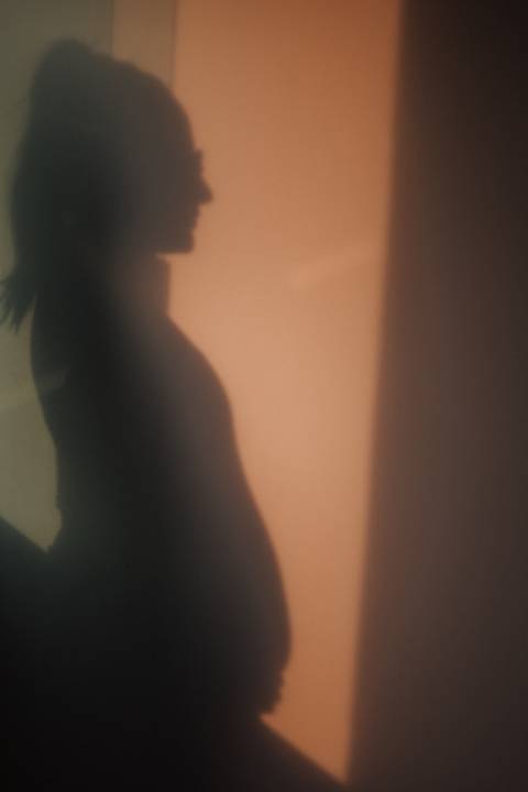 Ensaio de gestante em casa'