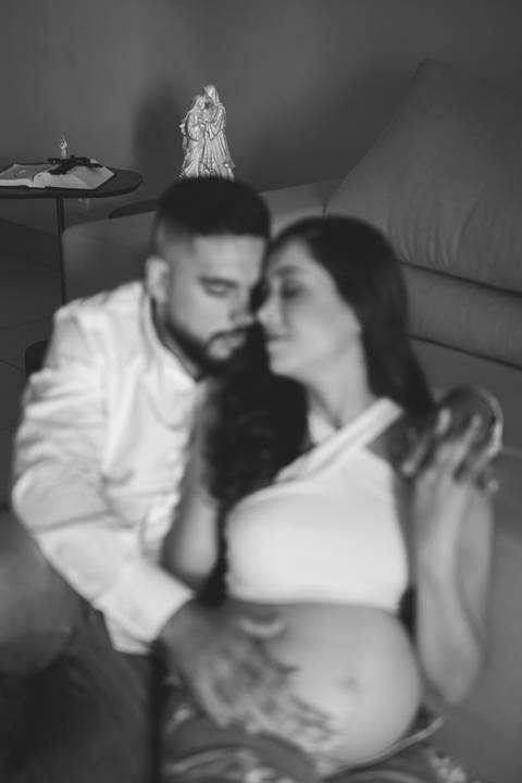 Ensaio de gestante em casa'