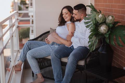 Ensaio de gestante em casa'