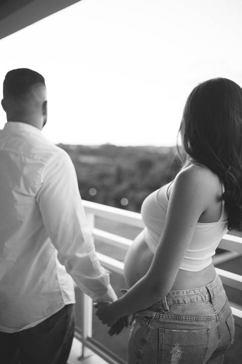 Ensaio de gestante em casa'