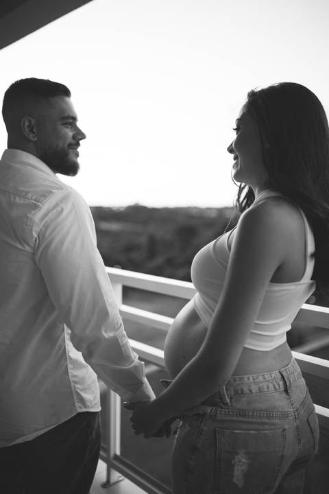 Ensaio de gestante em casa'