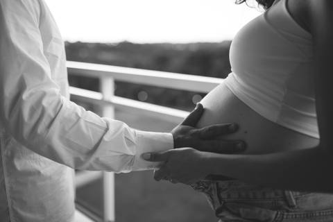 Ensaio de gestante em casa'