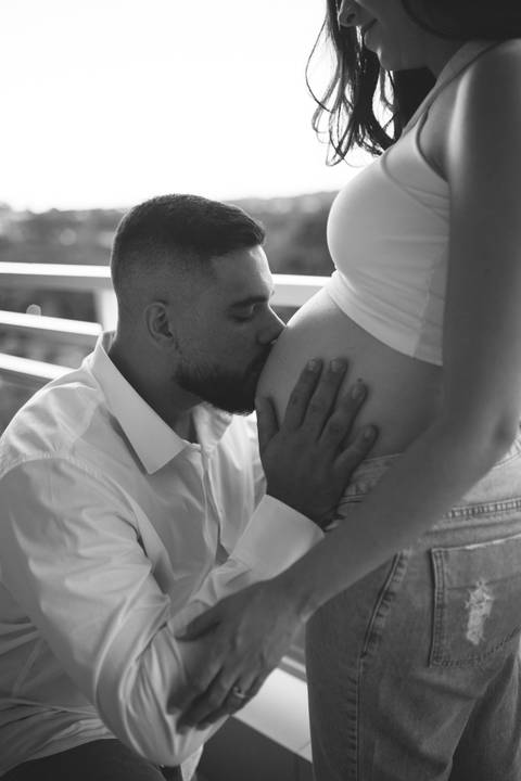 Ensaio de gestante em casa'