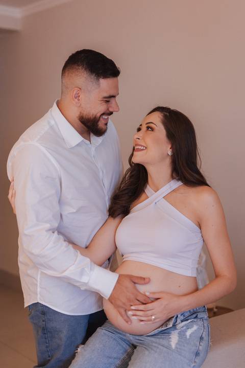 Ensaio de gestante em casa'