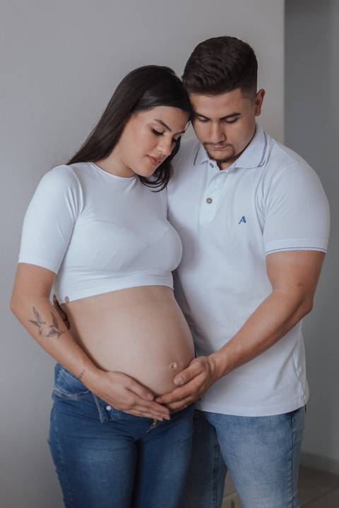 Ensaio de gestante em casa'