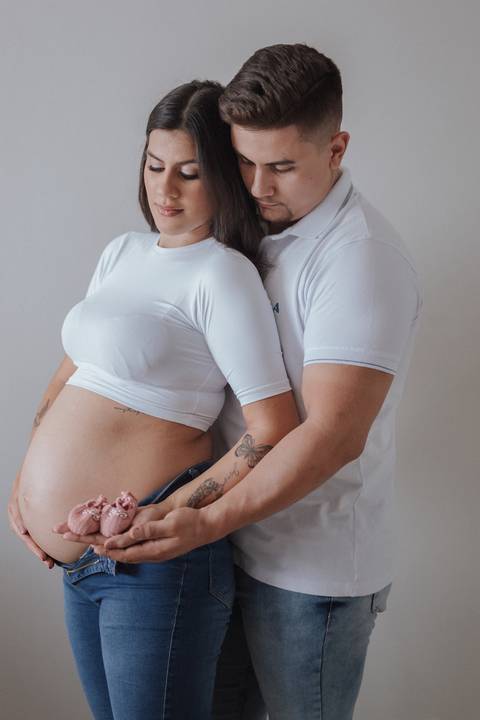 Ensaio de gestante em casa'