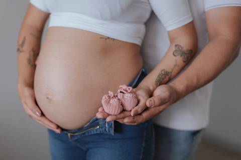 Ensaio de gestante em casa'